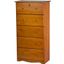 Solid Wood 5-Jumbo Drawer Chest With Lock In Honey Pine