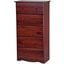 Solid Wood 5-Jumbo Drawer Chest With Lock In Mahogany