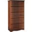 Solid Wood 5-Jumbo Drawer Chest With Lock In Mocha