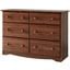 Solid Wood 6-Drawer Double Dresser In Mocha