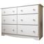 Solid Wood 6-Drawer Double Dresser In White