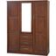 Solid Wood Cosmo Wardrobe With Mirrored Door In Mocha
