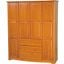 Solid Wood Family Wardrobe In Honey Pine