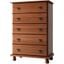 Solid Wood Kyle 5-Drawer Chest In Mocha