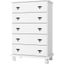 Solid Wood Kyle 5-Drawer Chest In White