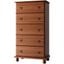 Solid Wood Kyle 5-Jumbo Drawer Chest In Mocha