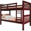Solid Wood Twin Over Twin Mission Bunk Bed In Mahogany