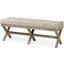 Solis Ii Brown Base Beige Woven Leather Cushion Accent Bench