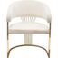 Solstice Dining Chair in Cream Velvet with Polished Gold Metal Frame