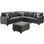 Sonoma Dark Gray Linen 6-Piece Modular Sectional Sofa And Ottoman