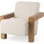 Sovereign Beige Fabric Seat And Wood Frame Accent Chair