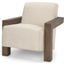 Sovereign Oatmeal Fabric Upholstered With Solid Wood Frame Accent Chair