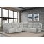 Spencer Tide Pebble 6 Piece Modular Power Reclining Sectional With Power Headrests And Console In Pebble