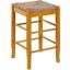 Square 24 Inch Rush Backless Counter Stool In Oak