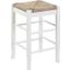Square 24 Inch Rush Backless Counter Stool In White