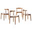 Stalwart Dark Walnut White Dining Side Chairs Set of 4 EEI-1378-DWL-WHI