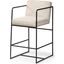 Stamford 36 Inch Total Height Light Beige Upholstered Seat With Wood Back And Metal Frame Counter Stool