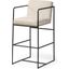Stamford 40 Inch Total Height Light Beige Upholstered Seat With Wood Back And Metal Frame Bar Stool