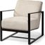 Stamford Light Beige Upholstered Seat With Wood Back And Metal Frame Accent Chair