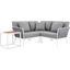 Stance 4 Piece Outdoor Patio Aluminum Sectional Sofa Set In Grey EEI-5755-WHI-GRY