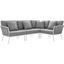 Stance Outdoor Patio Aluminum Large Sectional Sofa In Grey