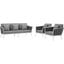 Stance White and Gray 3 Piece Outdoor Patio Aluminum Sectional Sofa Set EEI-3165-WHI-GRY-SET
