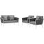 Stance White and Gray 3 Piece Outdoor Patio Aluminum Sectional Sofa Set EEI-3170-WHI-GRY-SET