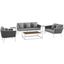 Stance White and Gray 6 Piece Outdoor Patio Aluminum Sectional Sofa Set EEI-3159-WHI-GRY-SET