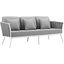 Stance White and Gray Outdoor Patio Aluminum Sofa