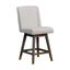 Stancoste Swivel Counter Stool In Gray Oak Wood Finish with Taupe Fabric