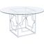 Starlight Chrome 54 Inch Glass Top Dining Table