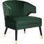 Stazia Forest Green and Black Wingback Accent Chair