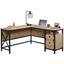 Steel River L-Shaped Desk In Milled Mesquite