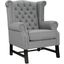 Steer Upholstered Fabric Armchair In Light Gray