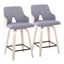 Stella 24 Inch Fixed Height Counter Stool Set of 2 In Light Grey