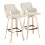 Stella 30 Inch Fixed Height Barstool Set of 2 In Black and Natural