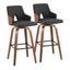 Stella 30 Inch Fixed Height Barstool Set of 2 In Charcoal