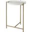 Stella White Round Marble Top With Gold Base Accent Table