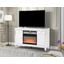 Sterling Solid Wood Tv Stand With Electric Fireplace In White