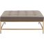 Stitch and Hand Brass Brule Upholstered Coffee Table 6702.OGRY-BBRS