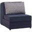 Studio Upholstered Convertible Armchair with Storage In Navy