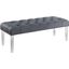 Suede Fabric Upholstered Tufted Bench In Gray And Acrylic Legs