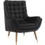 Suggest Black Button Tufted Performance Velvet Lounge Chair