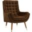 Suggest Brown Button Tufted Performance Velvet Lounge Chair