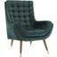 Suggest Green Button Tufted Performance Velvet Lounge Chair