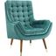 Suggest Teal Button Tufted Performance Velvet Lounge Chair