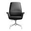 Summit Office Chair In Faux Leather and Aluminum Frame with Adjustable Height and Swivel In Black