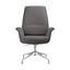 Summit Office Chair In Faux Leather and Aluminum Frame with Adjustable Height and Swivel In Grey
