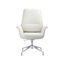 Summit Office Chair In Faux Leather and Aluminum Frame with Adjustable Height and Swivel In White