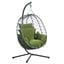 Summit Outdoor Single Person Egg Swing Chair In Dark Green